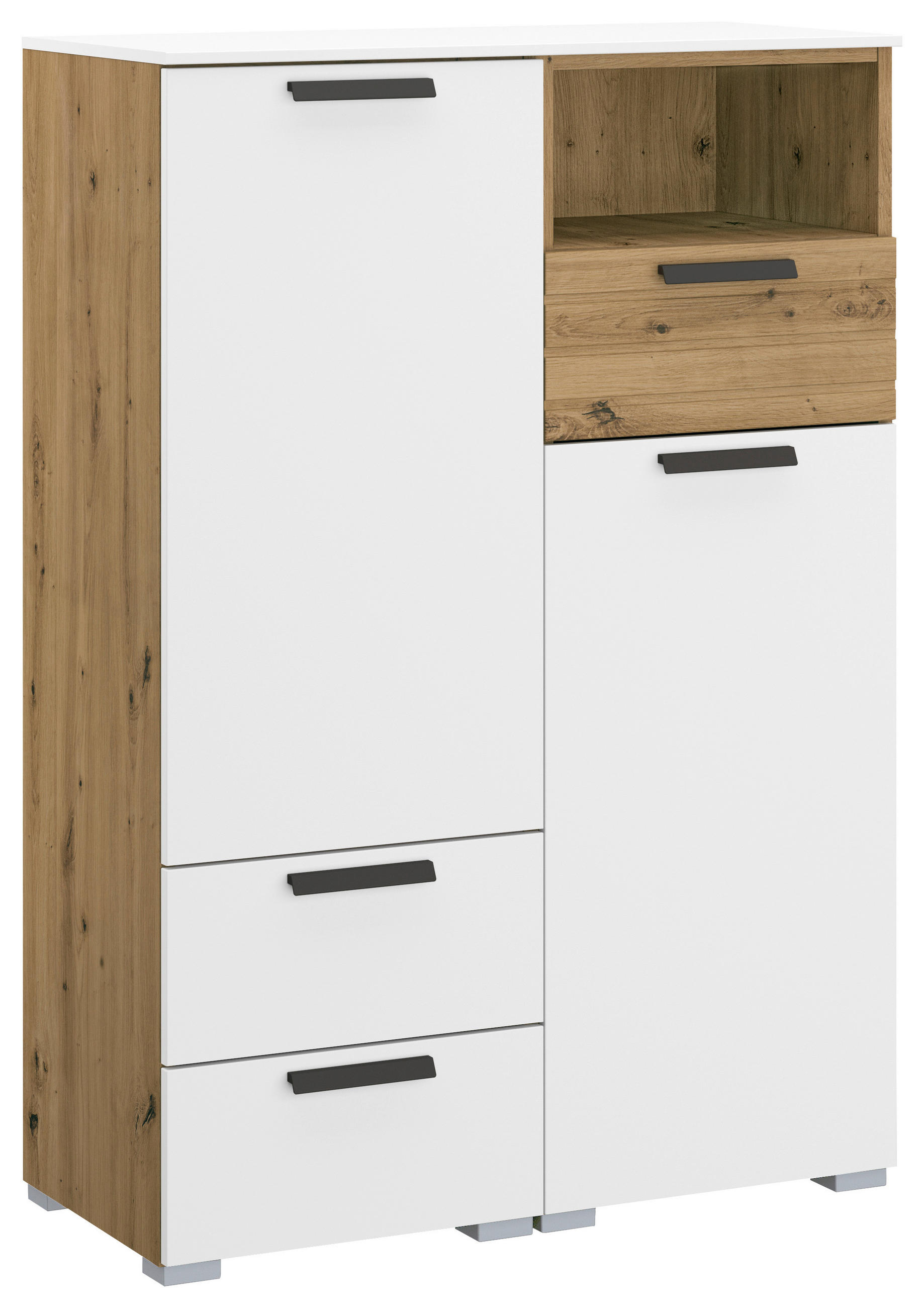 KOMMODE  in 80/119/42 cm  - Graphitfarben/Alufarben, KONVENTIONELL, Holzwerkstoff/Kunststoff (80/119/42cm) - Xora