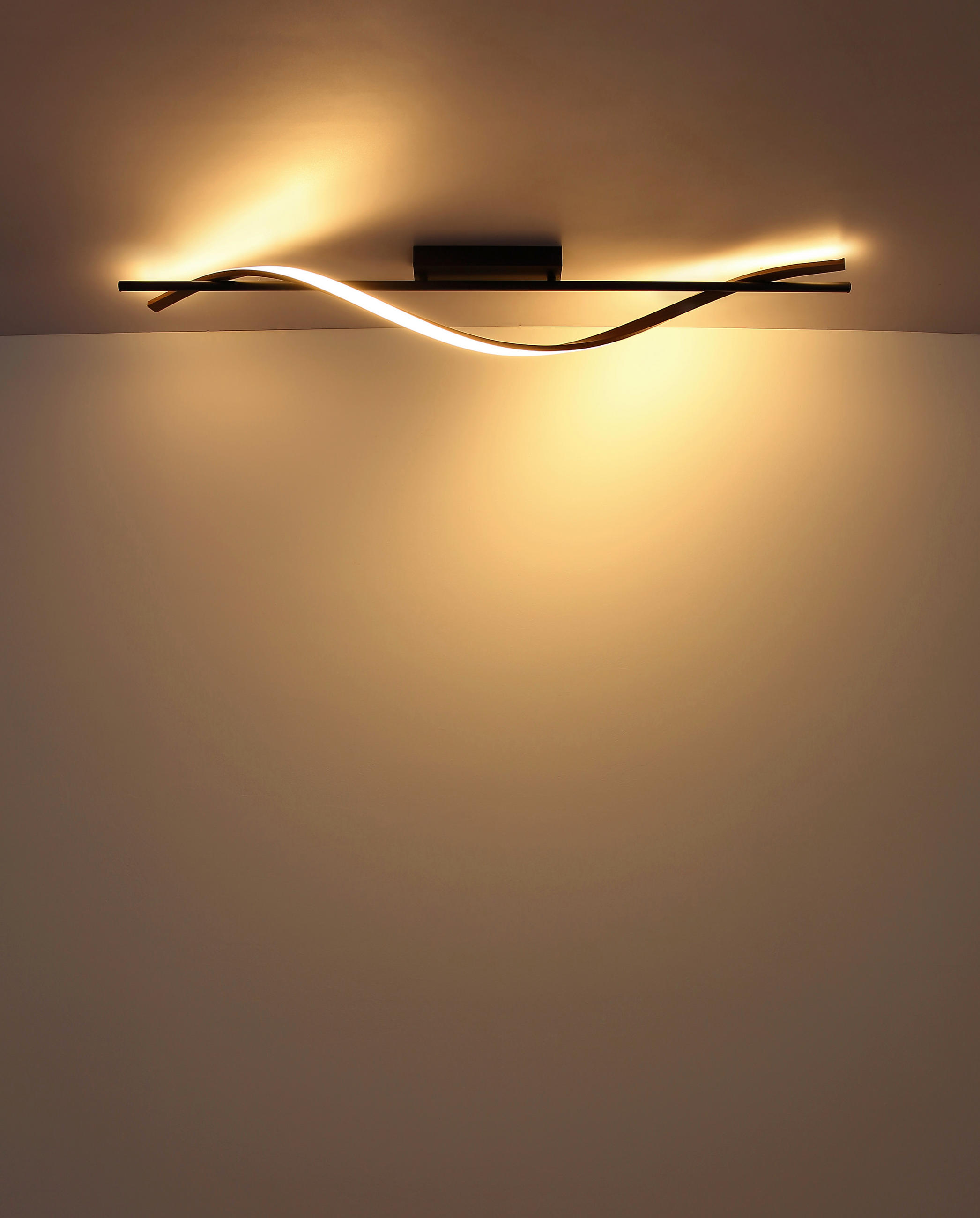 LED-DECKENLEUCHTE 115/14/17 cm   - Schwarz/Braun, Design, Kunststoff/Metall (115/14/17cm) - Globo