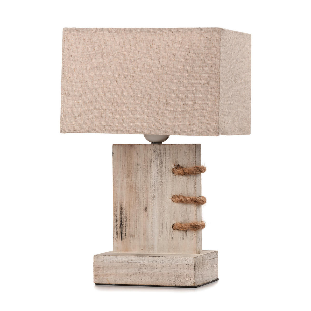 NACHTTISCHLEUCHTE 22/15/33 cm   - Beige, Natur, Holz/Textil (22/15/33cm)