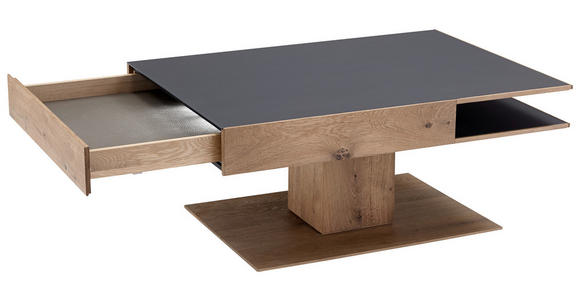 COUCHTISCH in Holz, Glas 105/75/46 cm - Eichefarben/Anthrazit, Design, Glas/Holz (105/75/46cm) - Valnatura