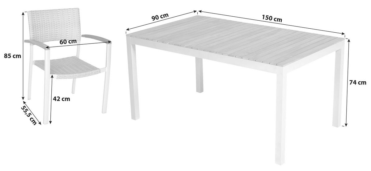 ZAHRADNÍ SESTAVA dřevo, kov, plast - barvy stříbra/barvy akácie, Romantický / Rustikální, kov/dřevo - Gardenson