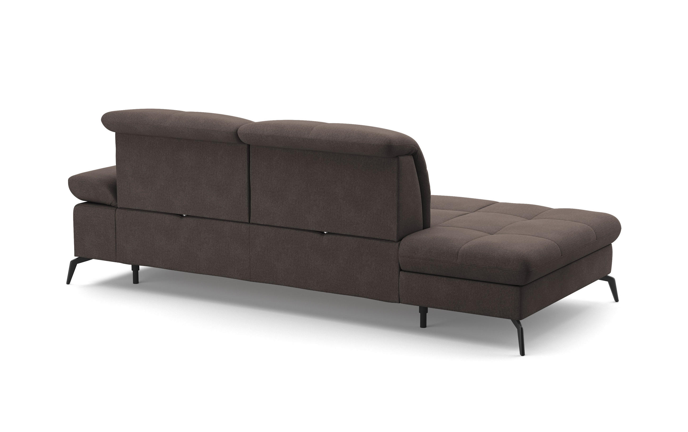 RÉCAMIERE in Flachgewebe Graphitfarben  - Schwarz/Graphitfarben, Konventionell, Textil/Metall (231/90/122cm) - Sit & More