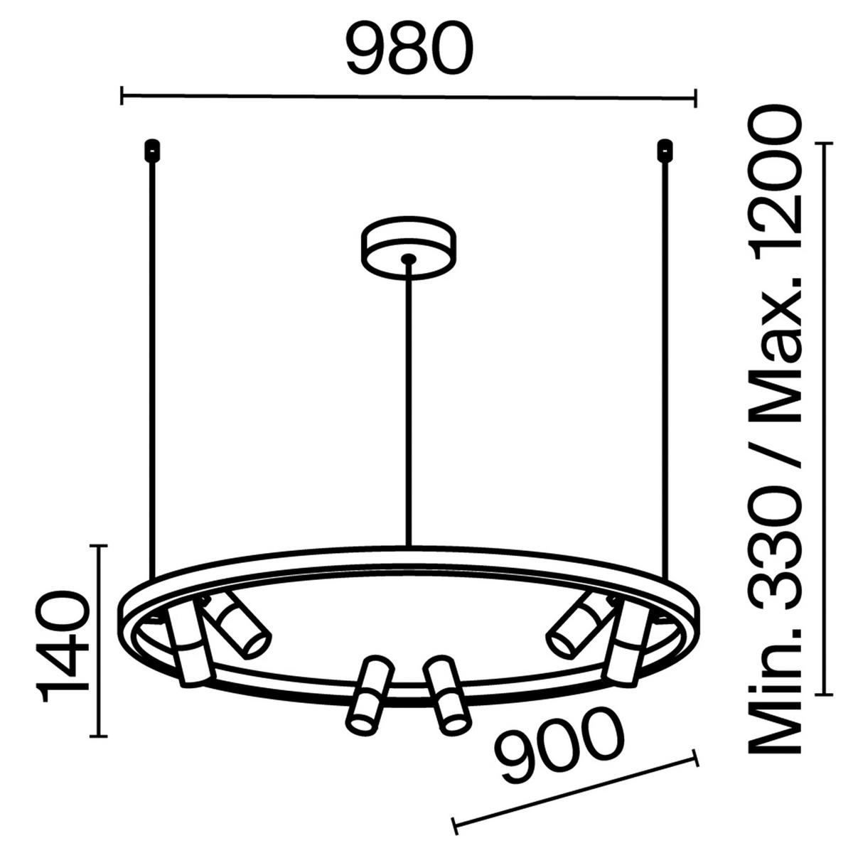 PENDELLEUCHTE  90/90/120 cm   - Schwarz, Trend, Metall (90/90/120cm) - MAYTONI