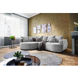 ECKSOFA in Chenille Hellgrau  - Hellgrau/Schwarz, Design, Kunststoff/Textil (194/307cm) - Carryhome