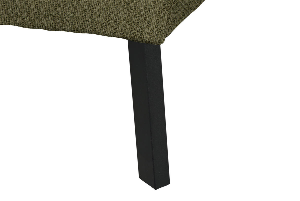 ECKSOFA in Webstoff Olivgrün  205/280 cm  - Schwarz/Olivgrün, Design, Textil/Metall (205/280cm) - Xora