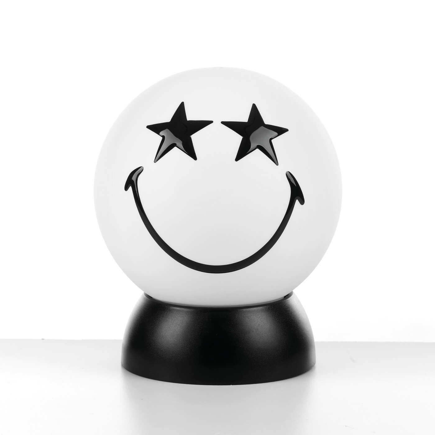 KINDERTISCHLEUCHTE 2001 SMILEY  - Weiß Hochglanz/Schwarz, Basics, Kunststoff (15/15/20cm)