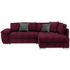 ECKSOFA in Webstoff Dunkelrot  276/212 cm  - Chromfarben/Grau, Design, Kunststoff/Textil (276/212cm) - Carryhome