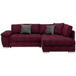ECKSOFA in Webstoff Dunkelrot  276/212 cm  - Chromfarben/Grau, Design, Kunststoff/Textil (276/212cm) - Carryhome