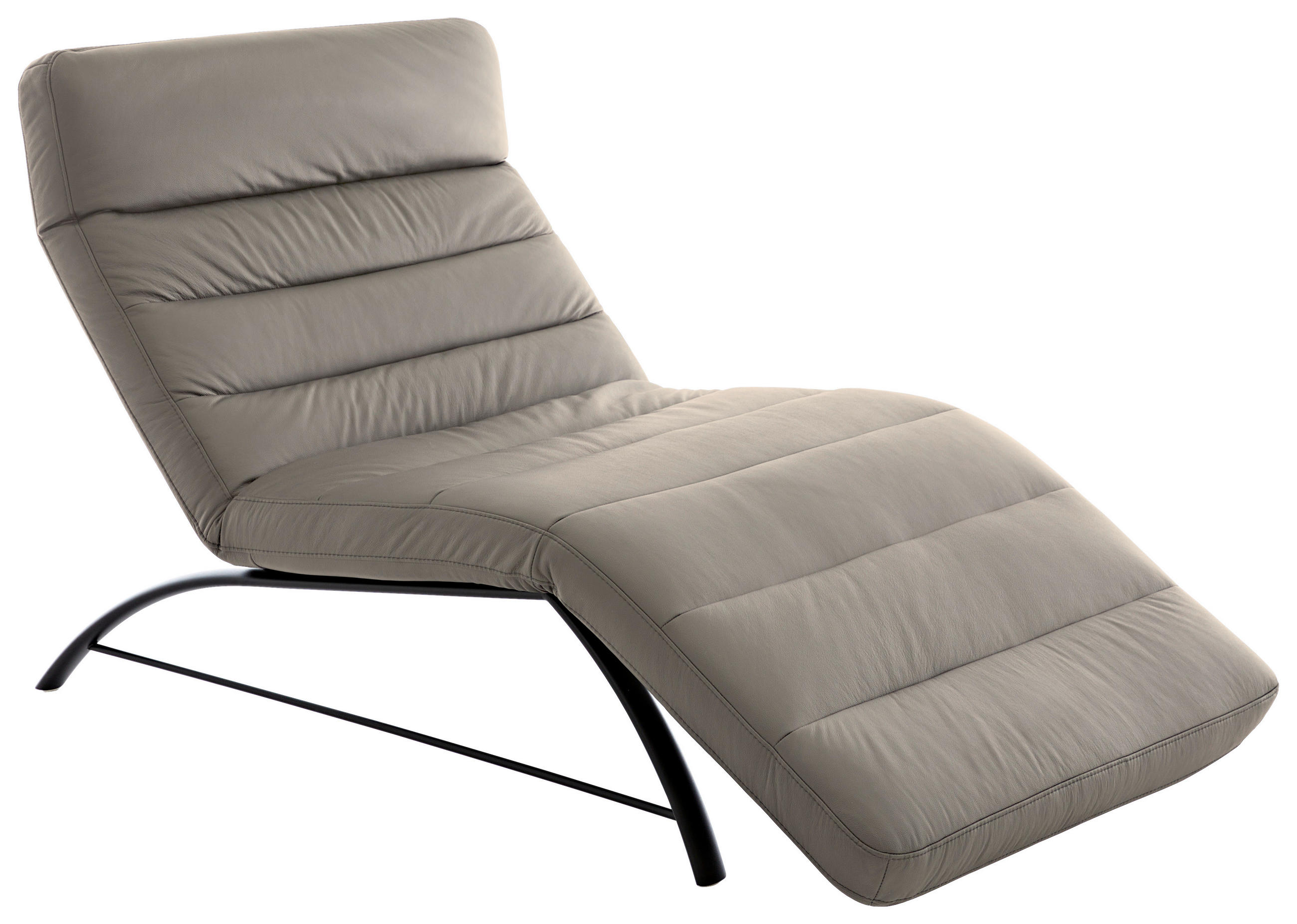 RELAXLIEGE in Mikrofaser Grau  - Schwarz/Grau, Design, Textil/Metall (95/91/170cm) - Chilliano