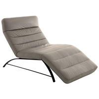 RELAXLIEGE in Mikrofaser Grau  - Schwarz/Grau, Design, Textil/Metall (95/91/170cm) - Chilliano