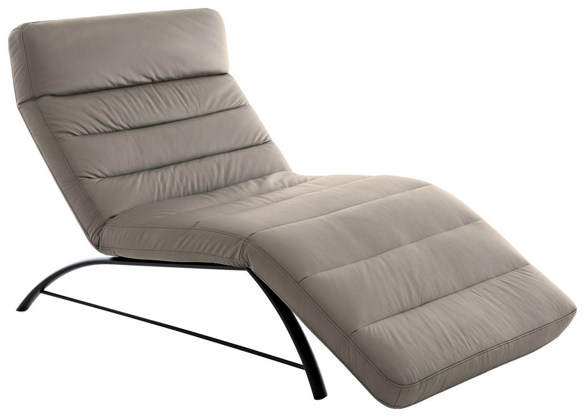 RELAXLIEGE in Mikrofaser Grau  - Schwarz/Grau, Design, Textil/Metall (95/91/170cm) - Chilliano