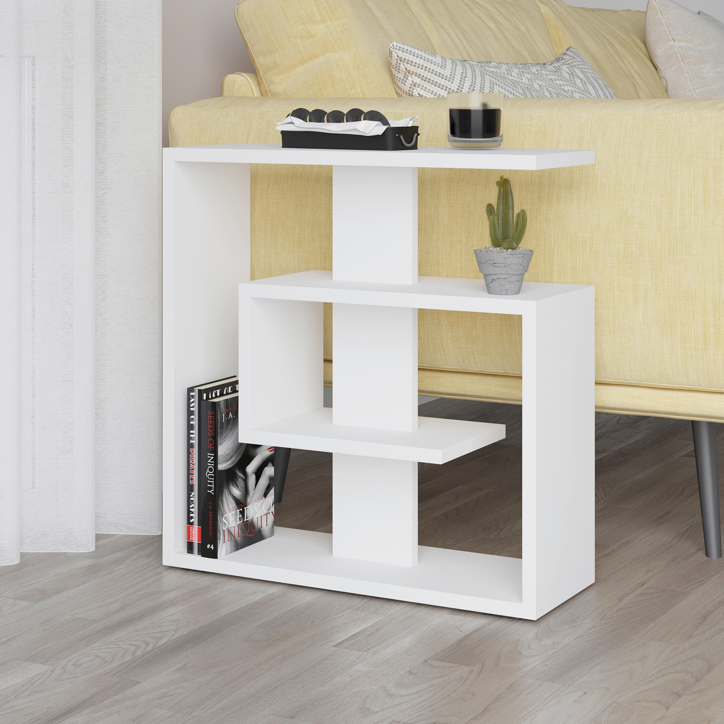 BEISTELLTISCH in Holzwerkstoff  - Weiss, Design, Holzwerkstoff (55/57/20cm) - Livetastic