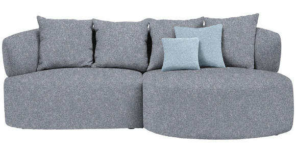 ECKSOFA in Flachgewebe Dunkelgrau  - Blau/Dunkelgrau, MODERN, Kunststoff/Textil (235/166cm) - Hom`in