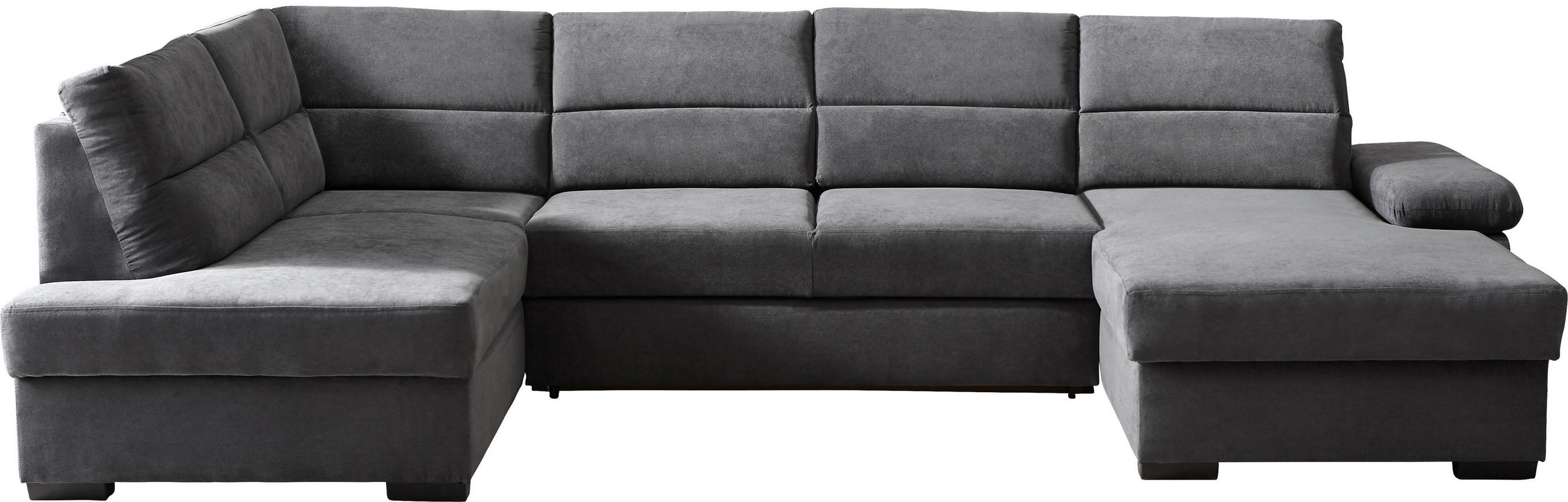 WOHNLANDSCHAFT in Flachgewebe Anthrazit  - Dunkelbraun/Anthrazit, KONVENTIONELL, Kunststoff/Textil (183/319/166cm) - Cantus