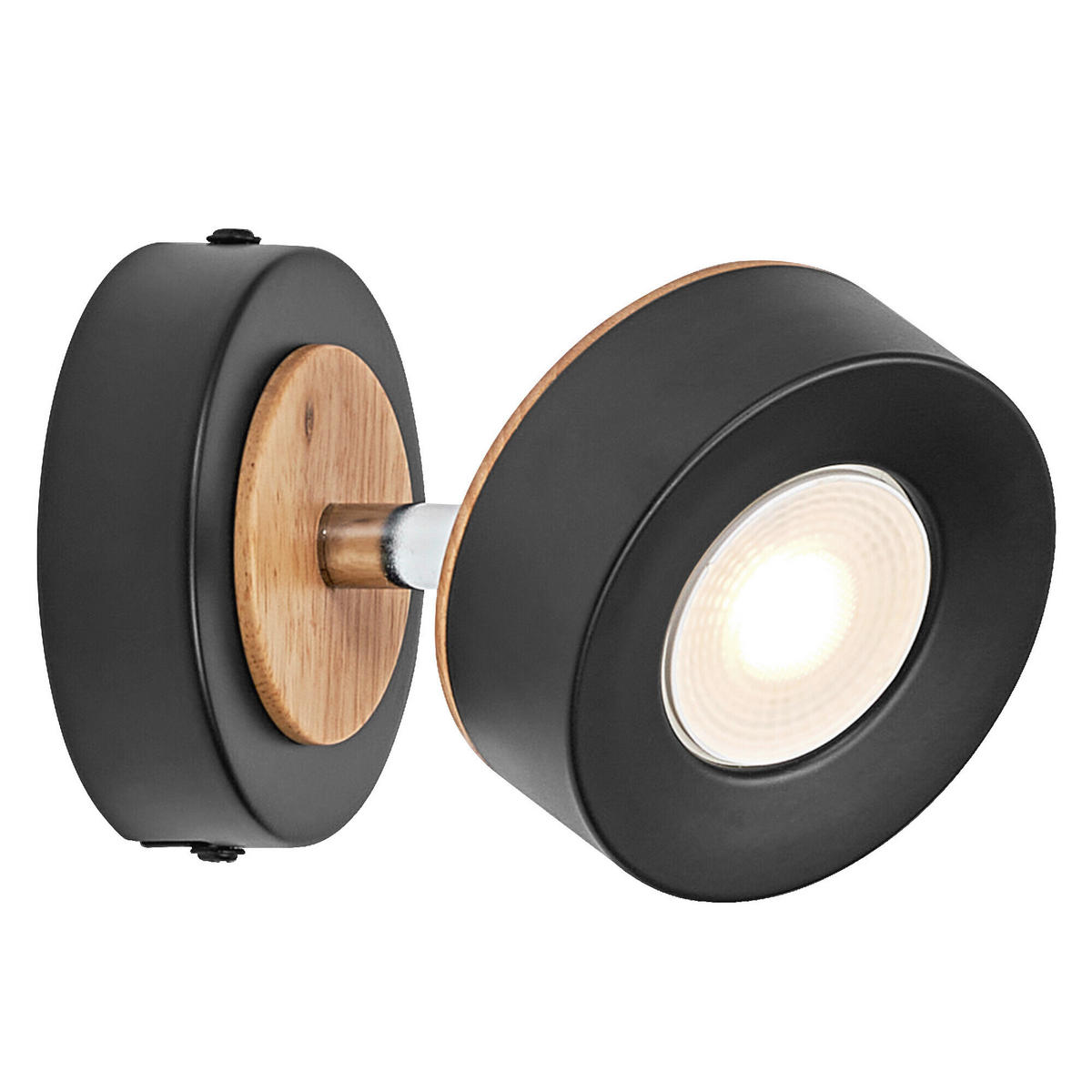 LED-STRAHLER 9/12,2/9 cm   - Schwarz, Design, Holz/Kunststoff (9/12,2/9cm) - Osram