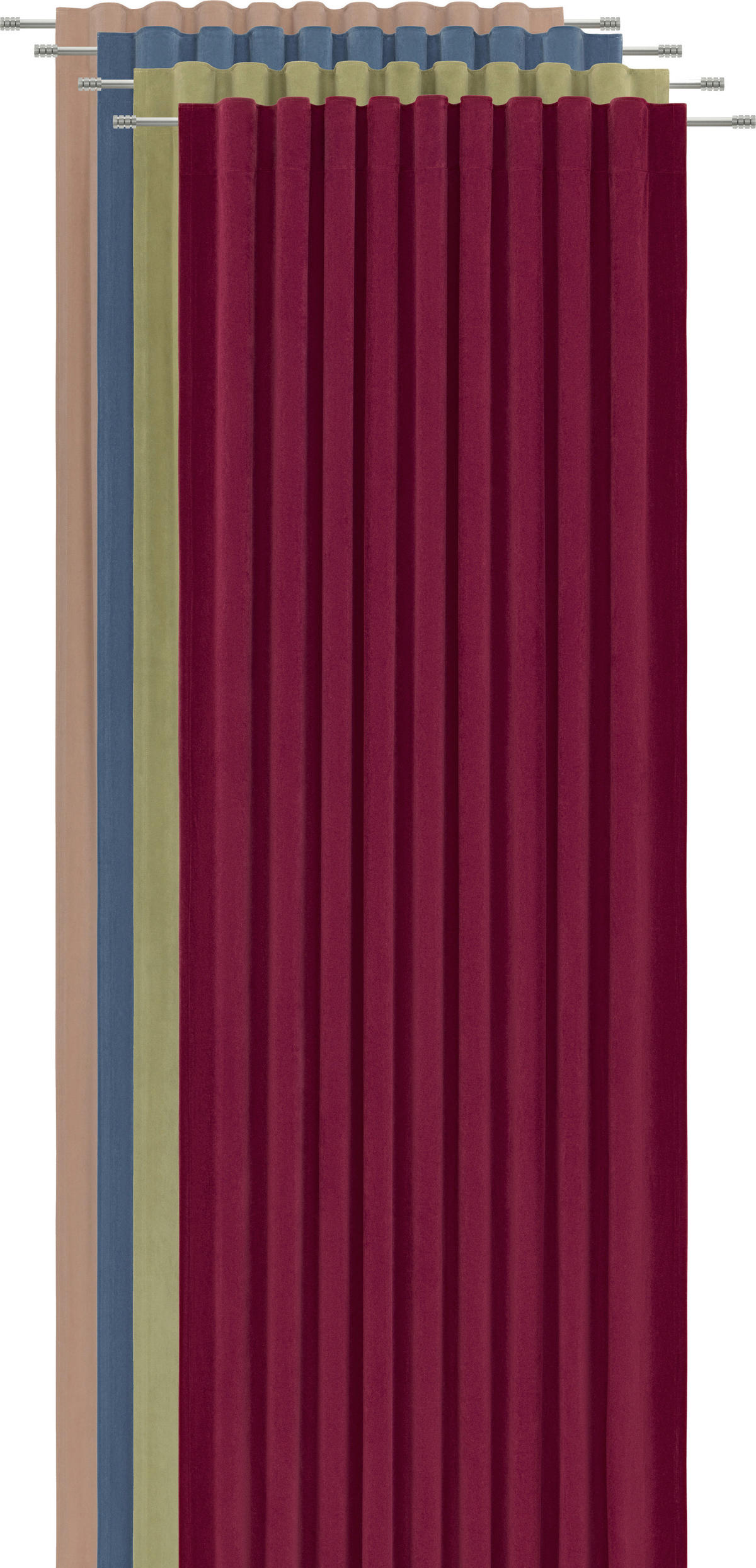 GARDINLÄNGD  - mörkröd, Basics, textil (140/245cm) - Esposa