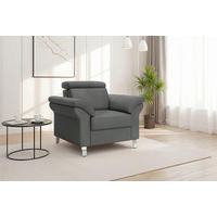 SESSEL Echtleder Anthrazit  - Chromfarben/Anthrazit, Basics, Leder/Metall (101/84/93cm) - Sit & More
