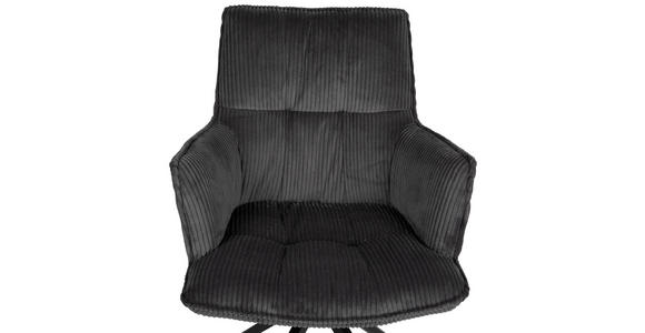 ARMLEHNSTUHL in Eisen Cord - Anthrazit/Schwarz, Design, Textil/Metall (59/89,5/63cm) - Novel