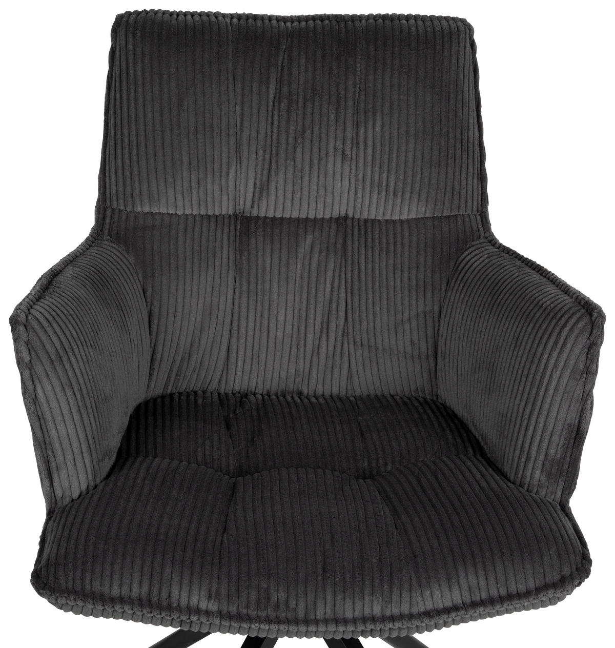 ARMLEHNSTUHL  in Eisen Cord  - Anthrazit/Schwarz, Design, Textil/Metall (59/89,5/63cm) - Novel