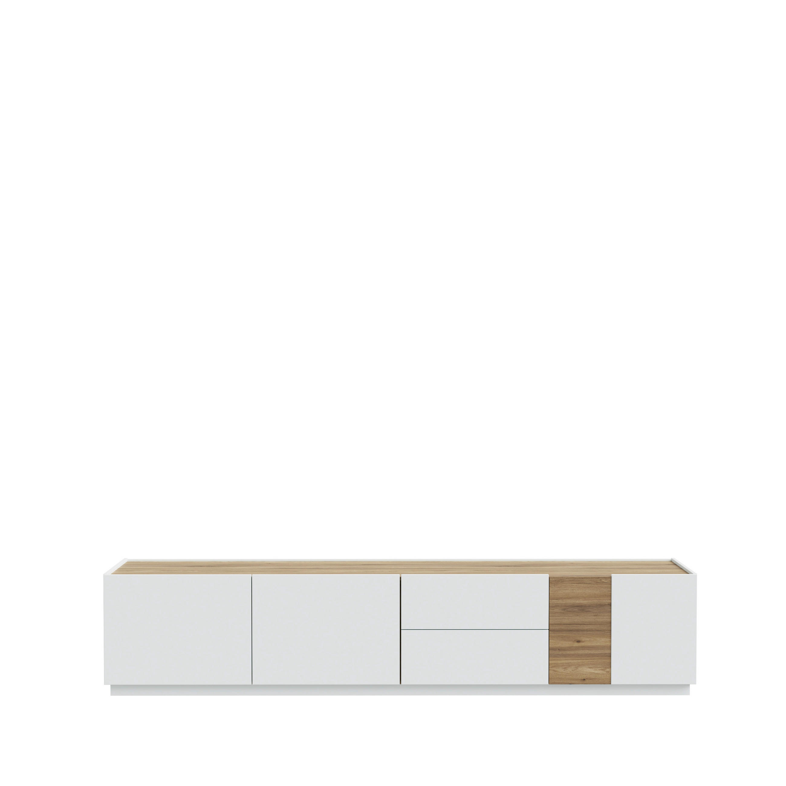 TV-ELEMENT barve hrasta, svetlo siva  - črna/barve hrasta, Moderno, kovina/umetna masa (239,4/50,4/41cm) - Hom`in