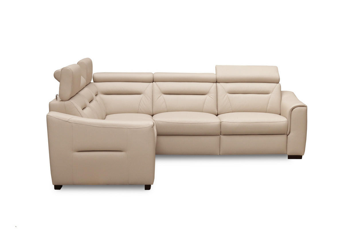 SAROKKANAPÉ textil, bőr bézs  - bézs/fekete, Design, bőr/textil (256/86-104/256cm) - Celina Home