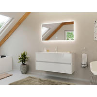 BADEZIMMER 2-teilig  in 120 cm  - Weiß Hochglanz/Weiß, Basics, Holzwerkstoff/Stein (120cm) - MID.YOU