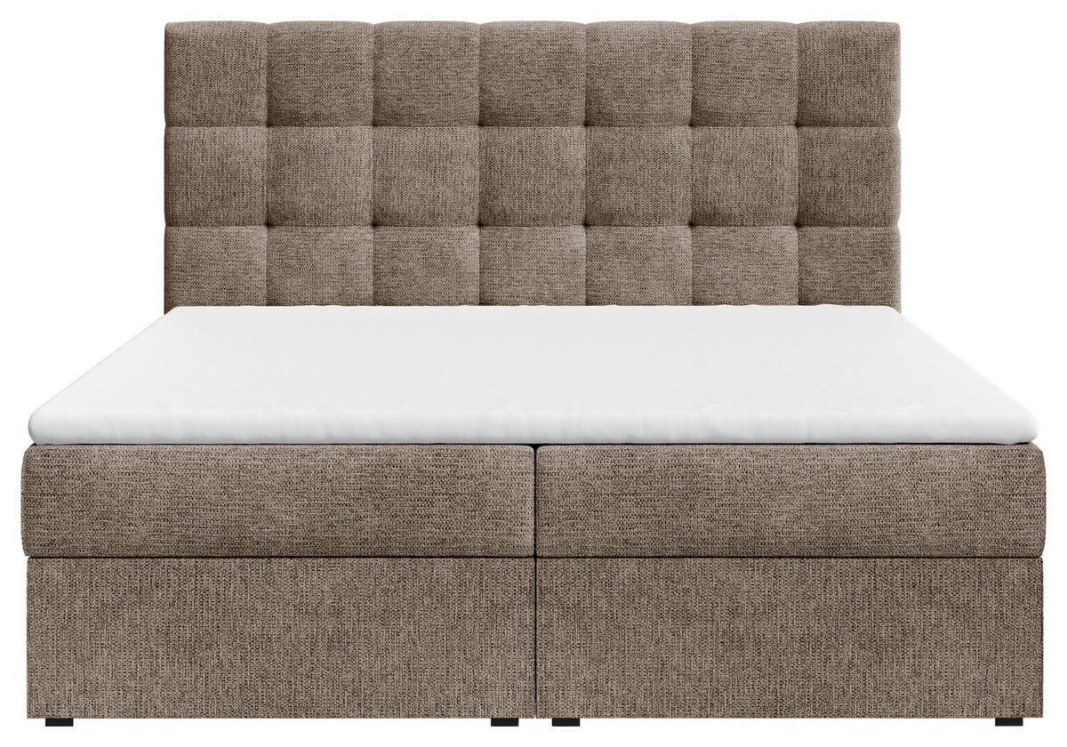 BOXBETT 160/200 cm,  in Braun, Bettkasten, Topper, H2 + H3 = mittel + fest  - Schwarz/Braun, MODERN, Holz/Kunststoff (160/200cm) - Livetastic