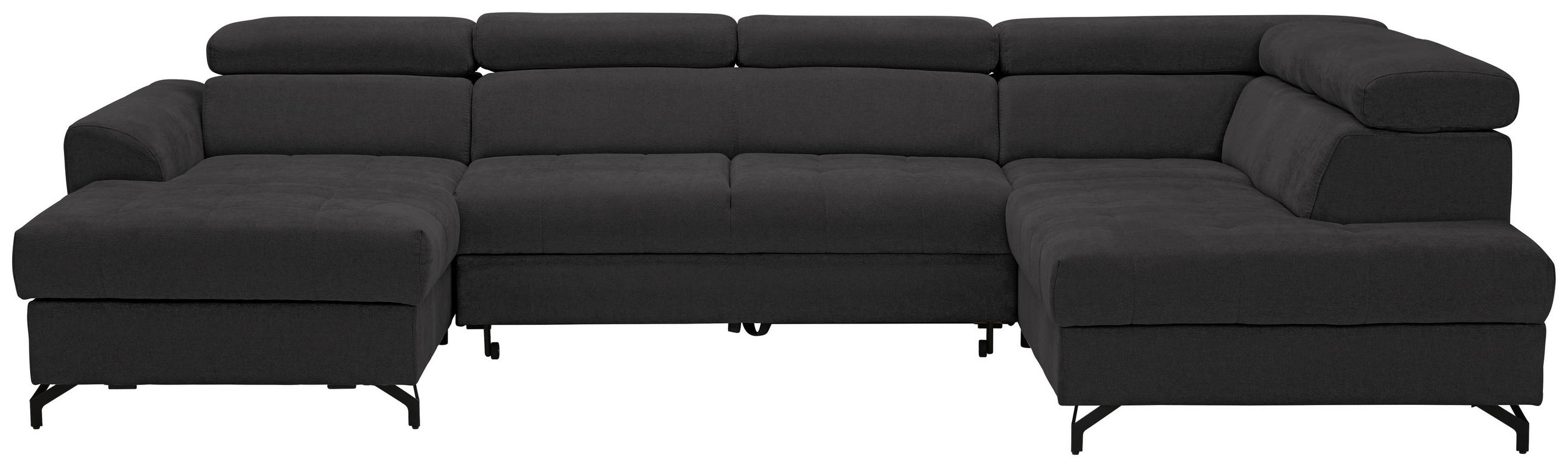 WOHNLANDSCHAFT Anthrazit Struktur  - Anthrazit/Schwarz, Design, Textil/Metall (177/327/203cm) - Stylife