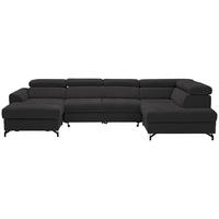 WOHNLANDSCHAFT Anthrazit Struktur  - Anthrazit/Schwarz, Design, Textil/Metall (177/327/203cm) - Stylife