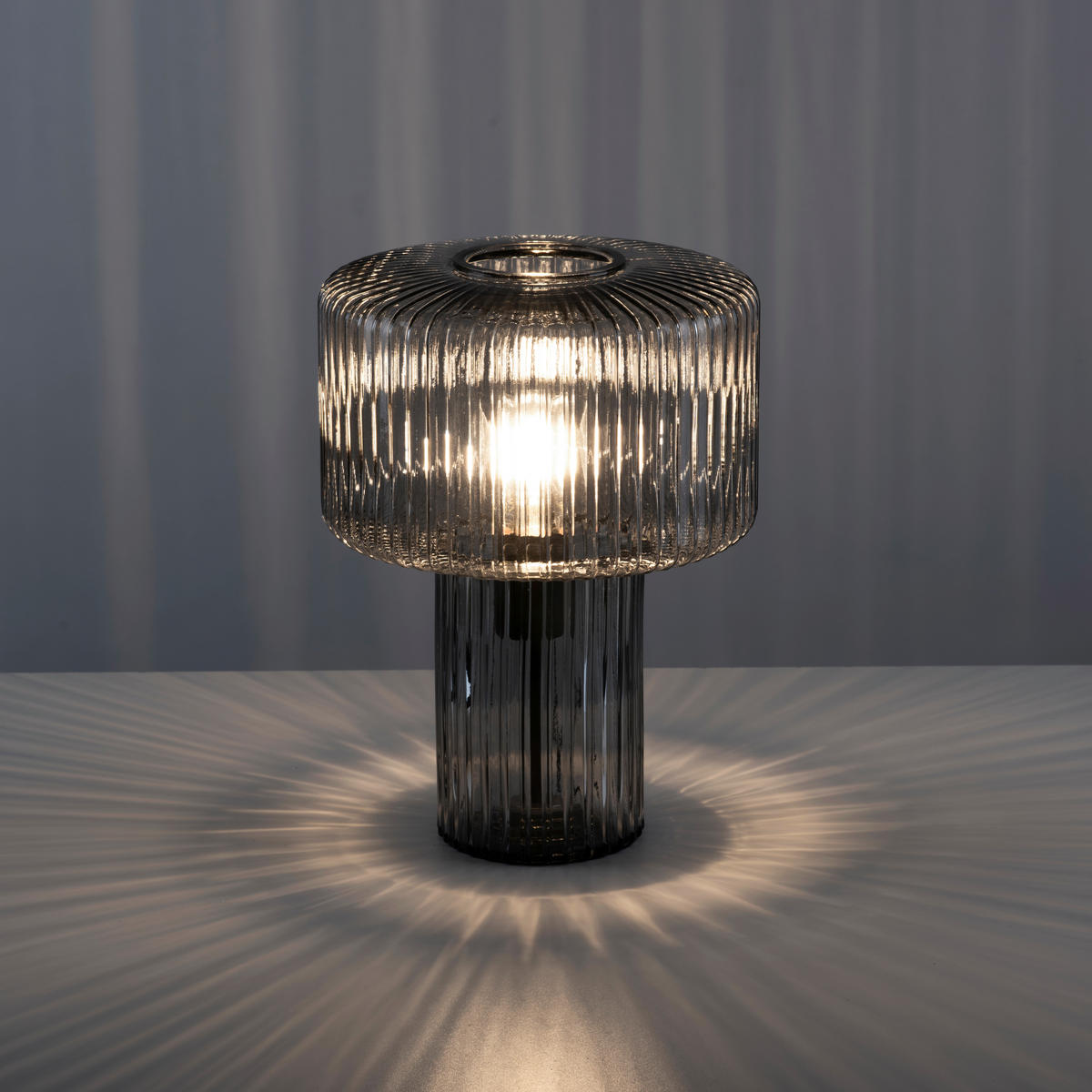 TISCHLEUCHTE - Grau, Lifestyle, Glas/Kunststoff (25/25/34cm) - Paul Neuhaus
