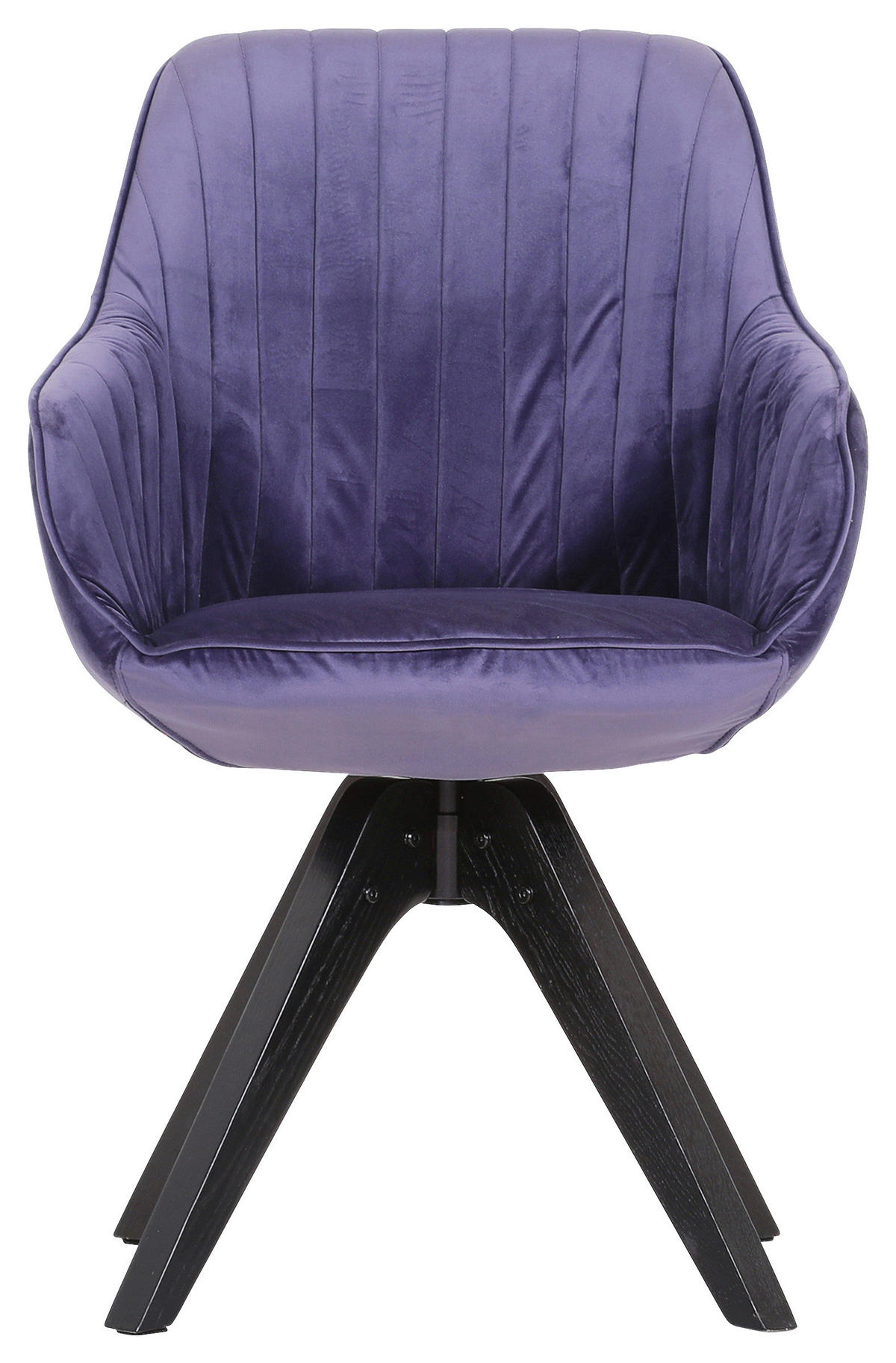 ARMLEHNSTUHL  Stoffauswahl, Sitzfläche 360° drehbar Velours  Lila  - Lila, LIFESTYLE, Holz/Textil (60/83/65cm) - home24