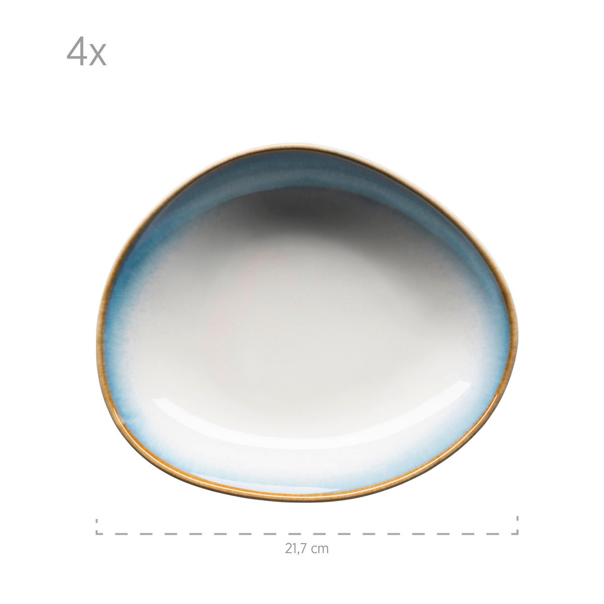 KOMBISERVICE Blau, Weiß La Sinfonia 16-teilig 4 Personen  - Blau/Weiß, Basics, Keramik (39,5/34,8/35,5cm) - Mäser