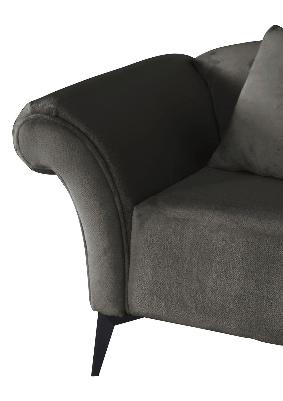 FAUTEUIL in Chenille Anthrazit  - Anthrazit/Schwarz, Design, Textil/Metall (138/83/85cm)