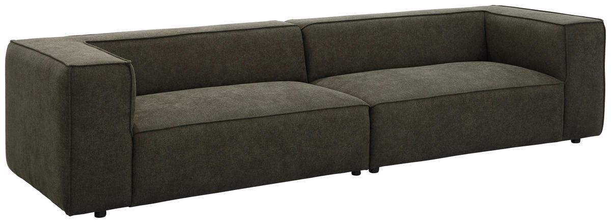 VIERSITZER-SOFA in Chenille Grün  - Schwarz/Grün, Design, Kunststoff/Textil (300/66/104cm) - W.Schillig