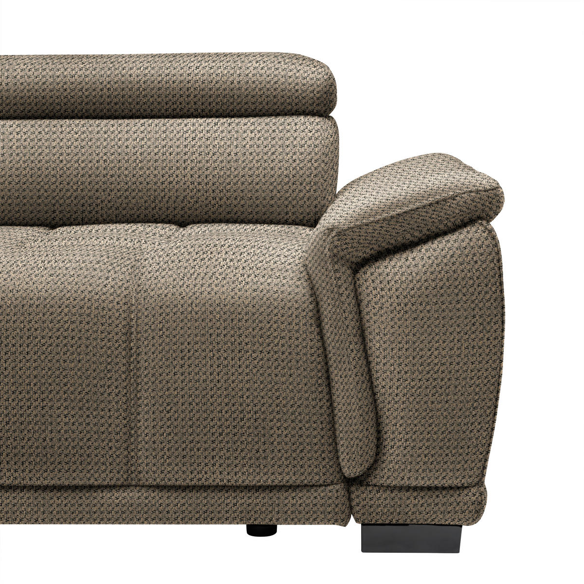 HÖRNSOFFA i chenille, vävt tyg beige  - beige/svart, Modern, textil/plast (106/283cm) - MID.YOU