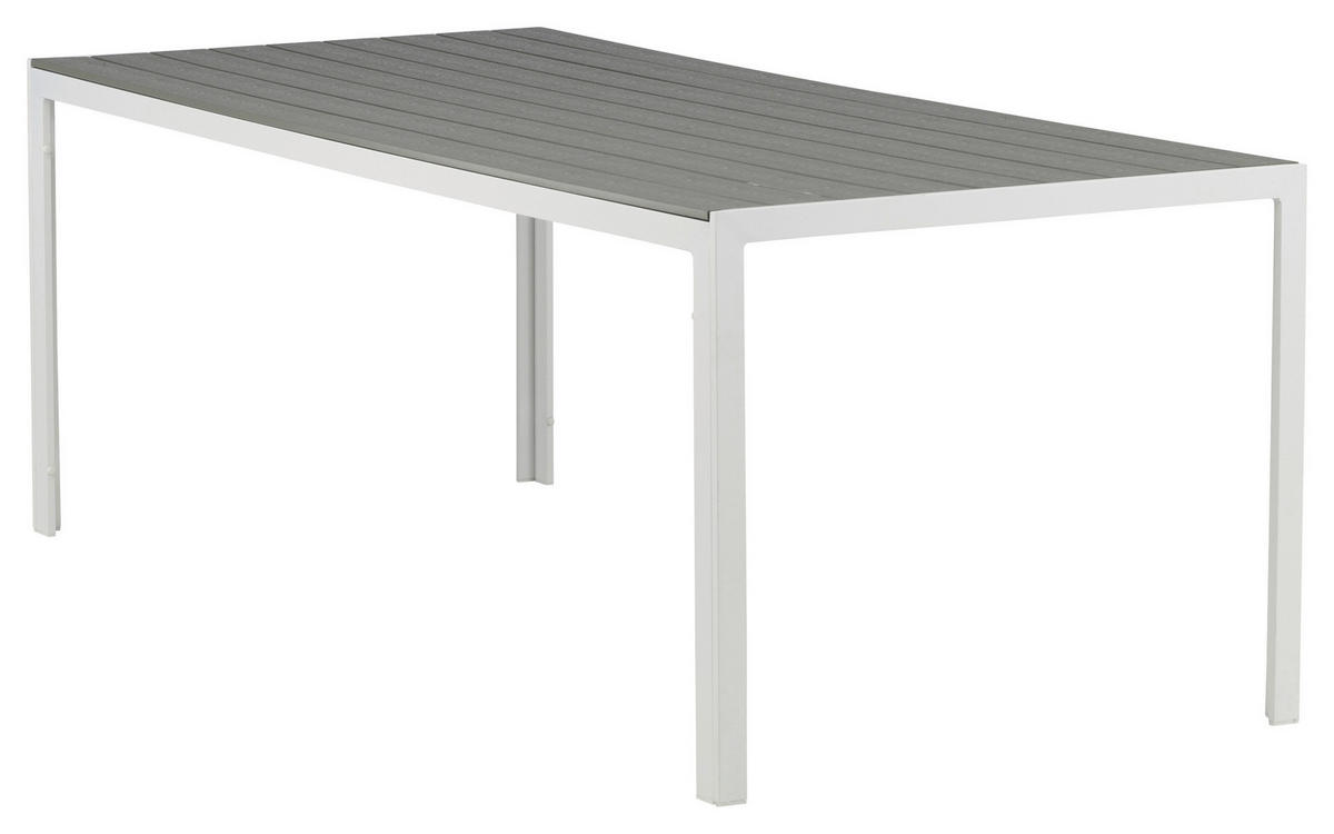 GARTENTISCH 205/90/75 cm Metall rechteckig  - Weiß/Grau, KONVENTIONELL, Metall (205/90/75cm) - Gardenson