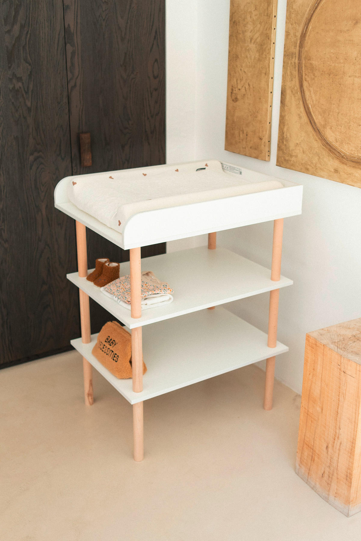 WICKELTISCH Weiß, Buchefarben  - Buchefarben/Weiß, KONVENTIONELL, Holz/Kunststoff (61/83/13cm) - Childhome