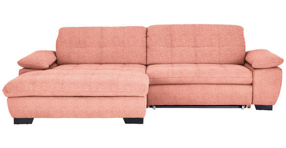 ECKSOFA in Webstoff Koralle  180/265 cm  - Koralle/Schwarz, Design, Textil/Metall (180/265cm) - Carryhome