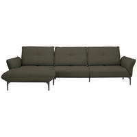 ECKSOFA in Echtleder Dunkelbraun  - Dunkelbraun/Schwarz, Design, Leder/Metall (182/325cm) - Valnatura