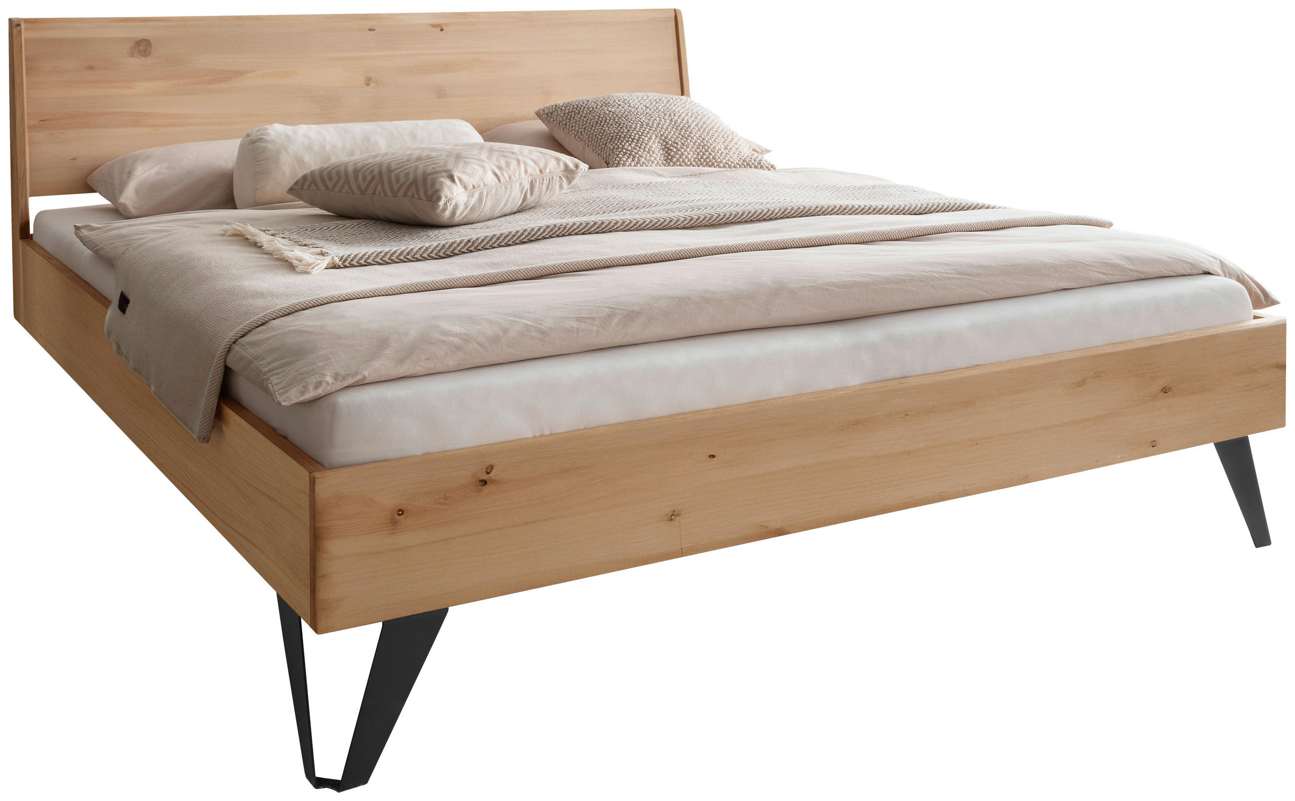 BETT 140/200 cm  in Fichtefarben  - Fichtefarben/Schwarz, MODERN, Holz/Metall (140/200cm) - Livetastic