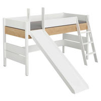 SPIELBETT Leiter, Rutsche 90/200 cm  in Weiß, Eichefarben  - Eichefarben/Weiß, KONVENTIONELL, Holz/Holzwerkstoff (90/200cm) - Paidi