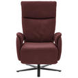 RELAXSESSEL in Leder Bordeaux  - Bordeaux/Schwarz, Design, Leder/Metall (70/117/85cm) - Dieter Knoll