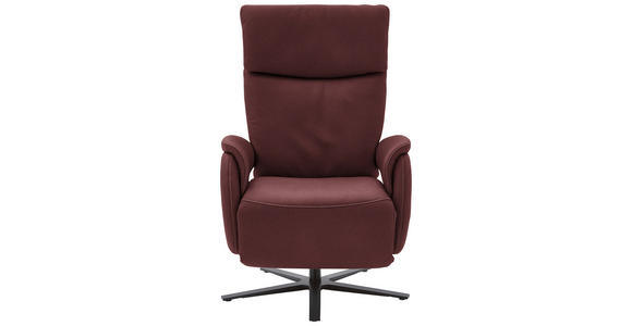 RELAXSESSEL in Leder Bordeaux  - Bordeaux/Schwarz, Design, Leder/Metall (70/117/85cm) - Dieter Knoll