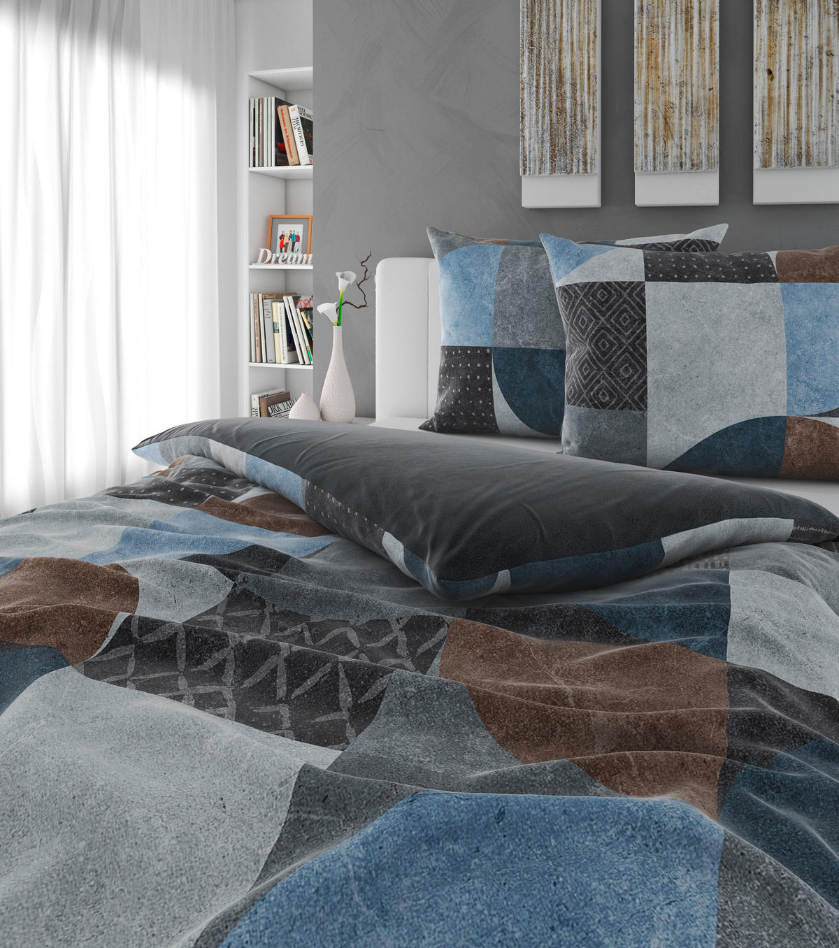 POSTELJINA SA DVA LICA 200/200 cm saten siva  - siva, Osnovno, tekstil (200/200cm) - Esposa