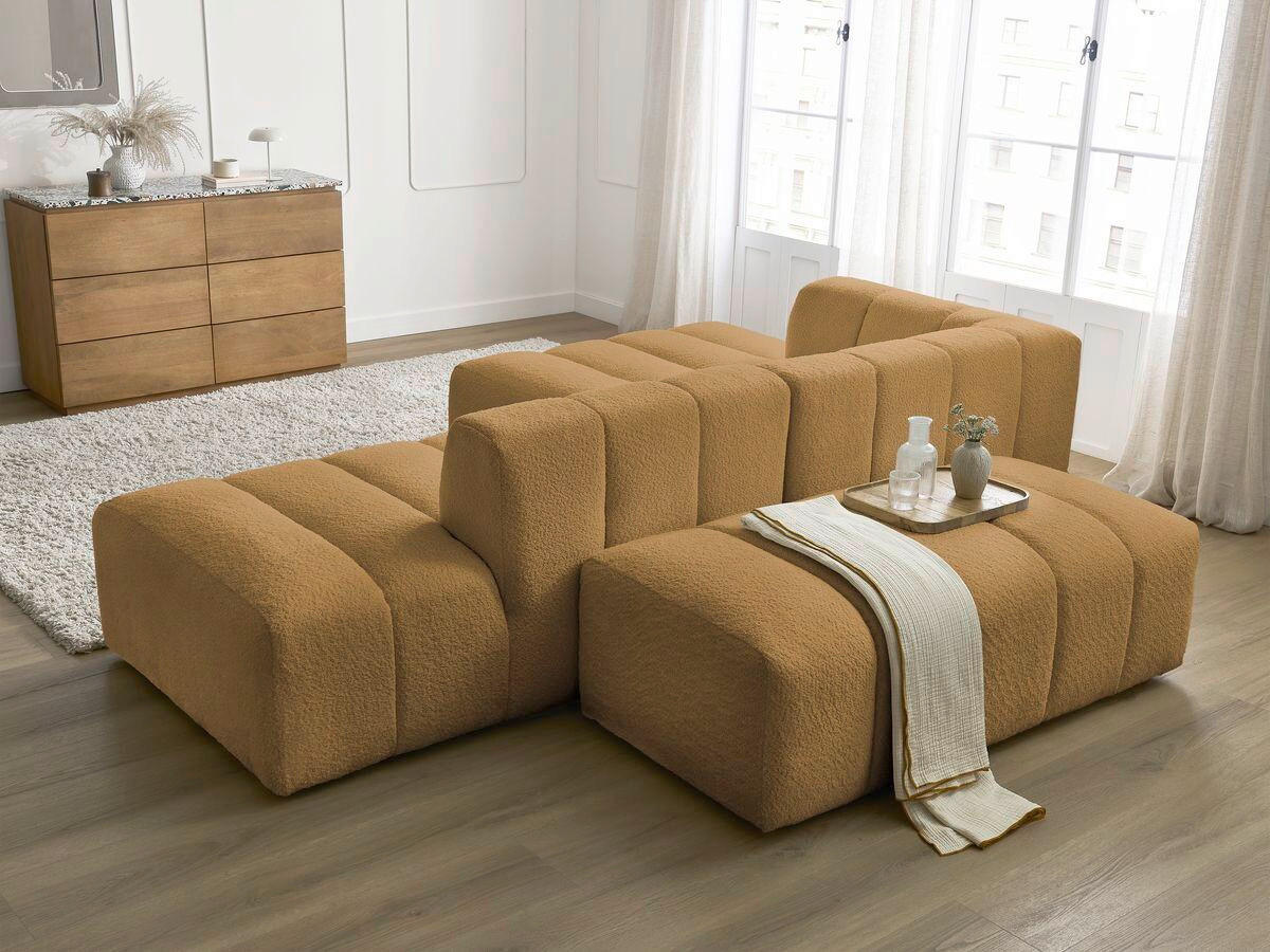 ECKSOFA  ANNECY Gelb Bouclé  - Gelb/Schwarz, MODERN, Kunststoff/Textil (170/262cm)