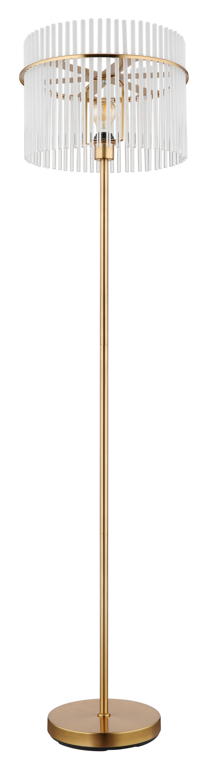 STEHLEUCHTE - Klar/Goldfarben, Konventionell, Glas/Metall (38/152cm) - Globo