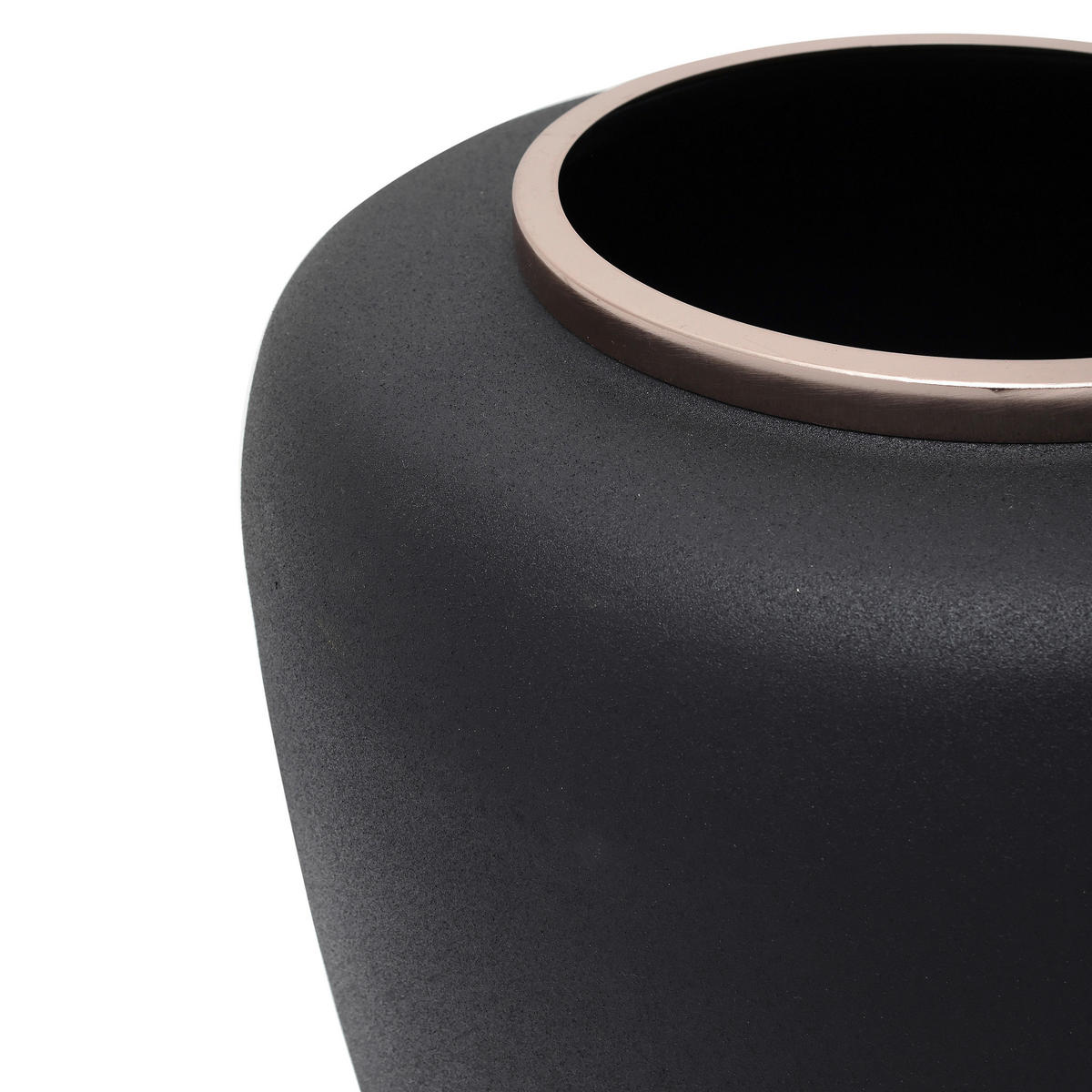 VASE  - Roségold/Schwarz, Trend, Metall (33,5/35cm) - Kayoom