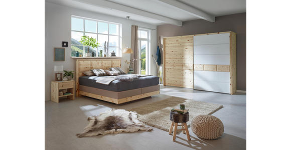 BOXSPRINGBETT 180/200 cm in Beige - Beige, Natur, Holz/Textil (180/200cm) - Valnatura