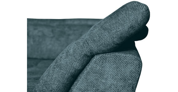 WOHNLANDSCHAFT in Struktur Blau  - Blau/Schwarz, KONVENTIONELL, Textil/Metall (188/357/253cm) - Carryhome