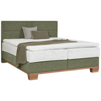 BOXSPRINGBETT 160/200 cm  in Grün, Eichefarben  - Eichefarben/Grün, Natur, Holz/Textil (160/200cm) - Valnatura
